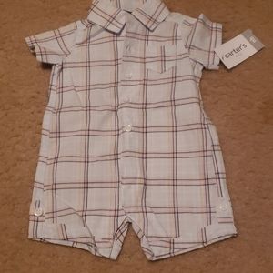 Carters one piece plaid outfit